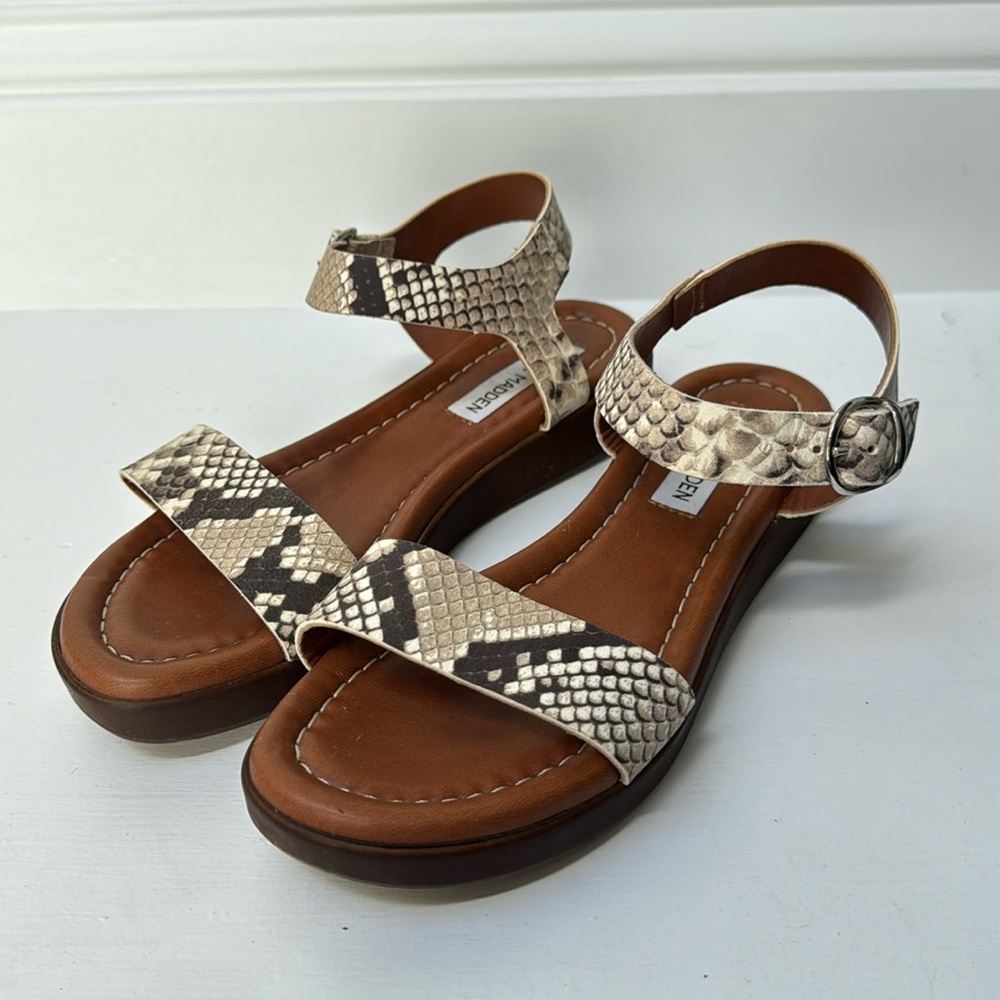 Snake Skin Leather Steve Madden Strappy Sandals